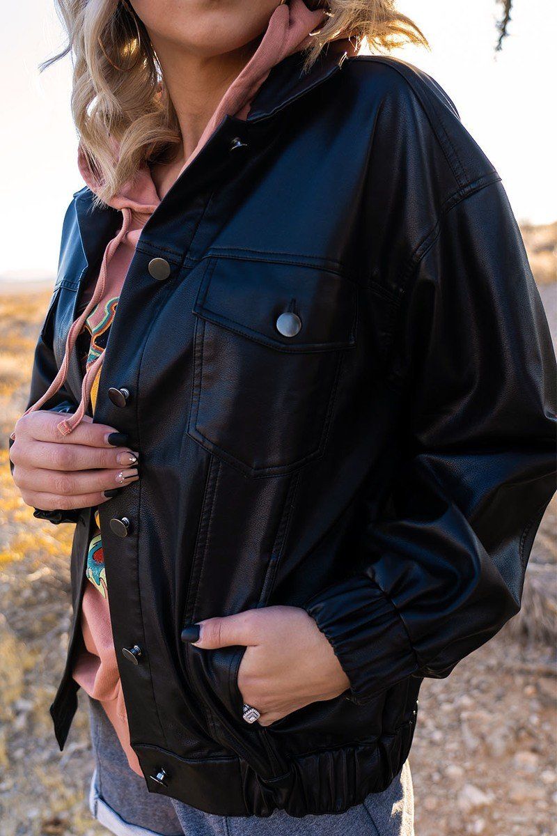 Chaqueta de cuero sintético