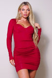 Minivestido SEXY de manga larga con corsé y lazo halter