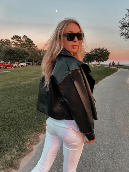 Black Faux Leather Jacket – Yarazaya