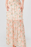 Floral Chiffon Off Shoulde Ruffled Tiered Maxi Dress