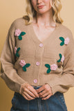 Mid cropped flower cardigan